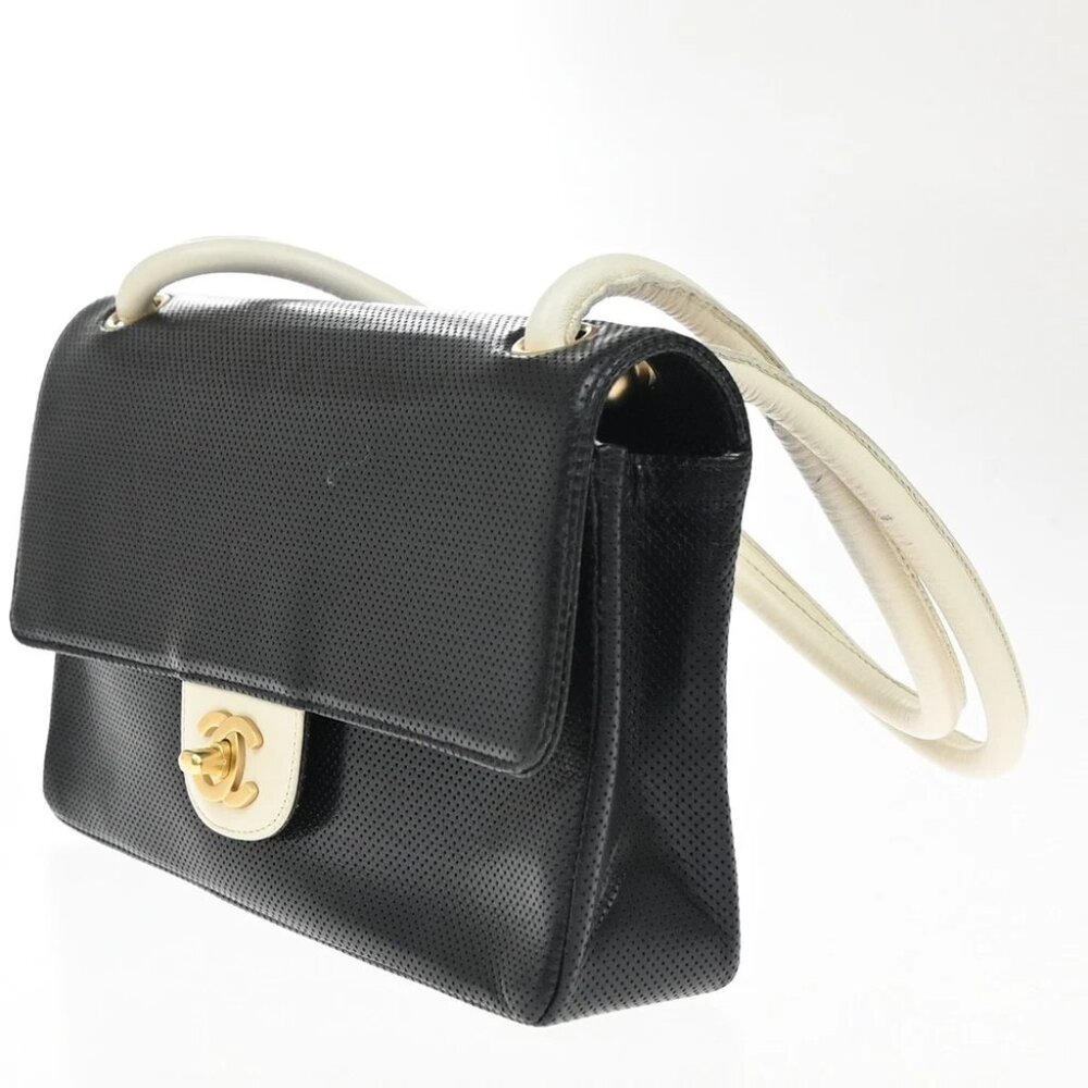 CHANEL CC Logo Shoulder Hand Bag Leather Black GHW France 687RF458 - Picture 10 of 14